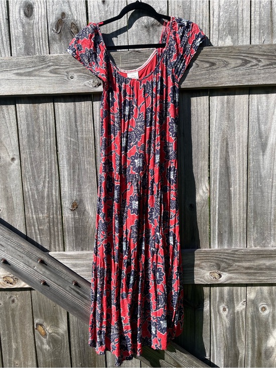 Knox Rose Dresses & Skirts - Knox Rose Red & Navy Patterned Maxi Dress Size XS